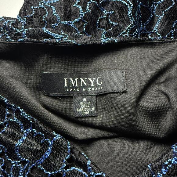 NWT IMNYC Isaac Mizrahi Floral Lace Detail V Neckline Bow Sheath Dress Sz 6 - Picture 6 of 6